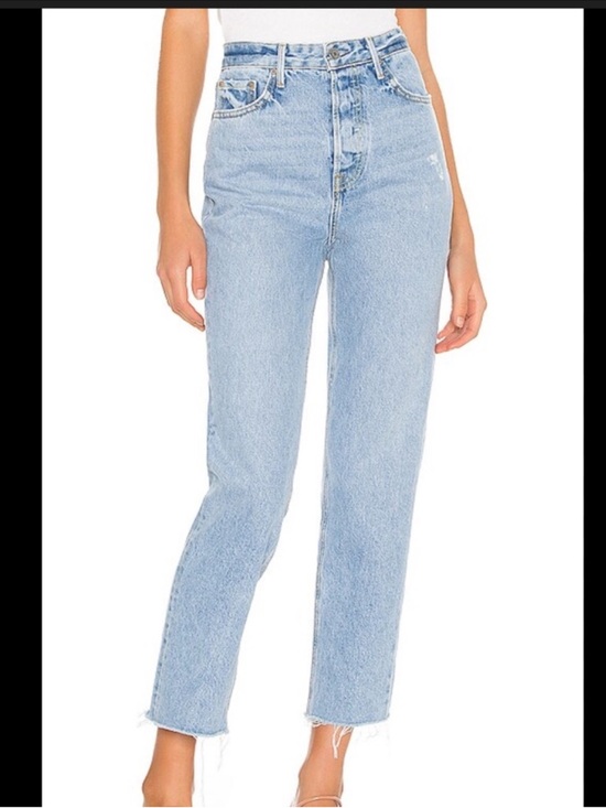 GRLFRND Denim - GRLFRND Helena Super High Rise Straight Jeans Gonna Love Me Wash Raw Hem 27